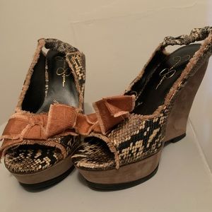 Taupe/Peach Jessica Simpson Wedge Shoe